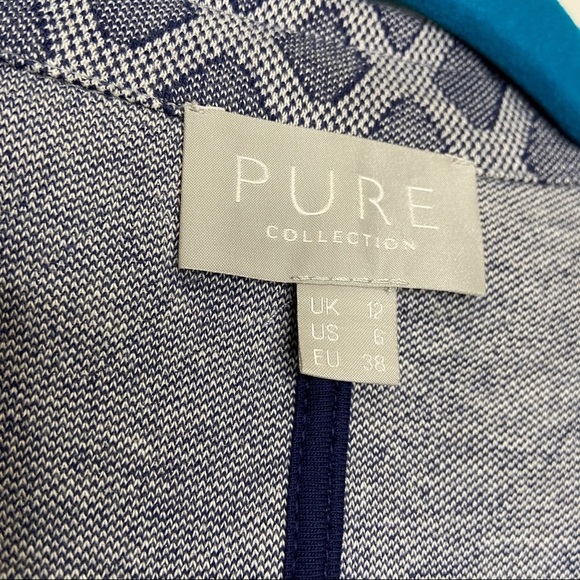 Pure Collection Blue Geometric Print Button Blazer - Picture 6 of 10